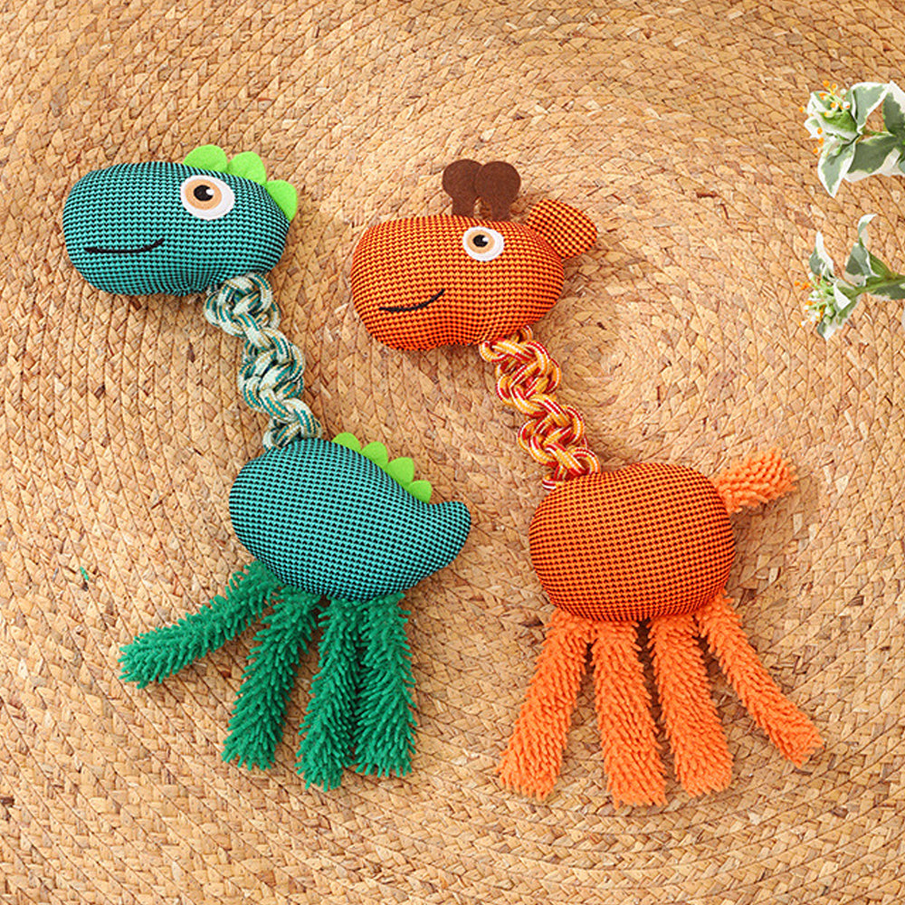 Durable Squeaky Animal Rope Pet Toys