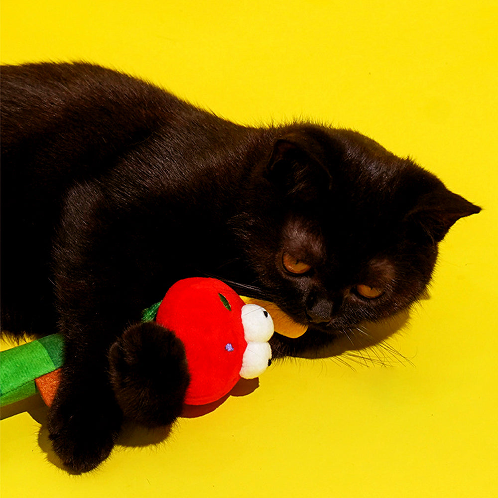 Red Blossom Cat Toy Set (Pet Toy+Summer Mats+Pet Pillows+Cat Scratching Boards)