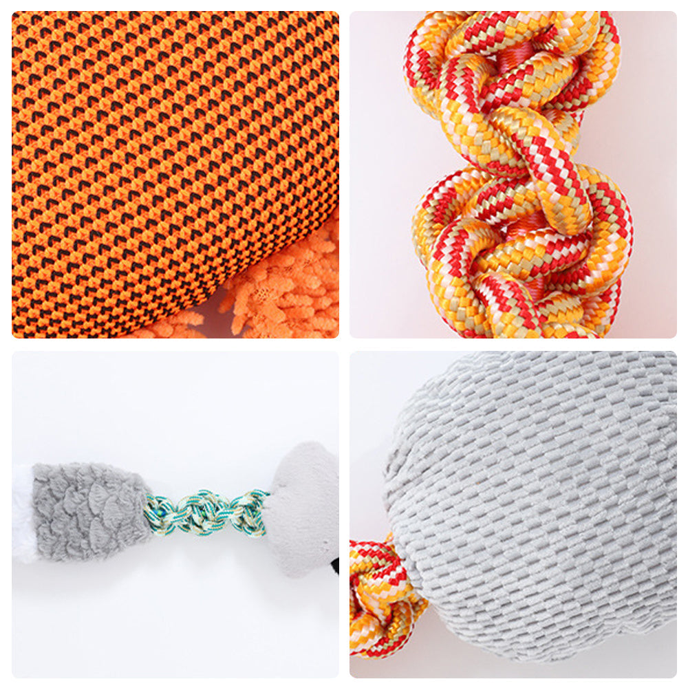Durable Squeaky Animal Rope Pet Toys