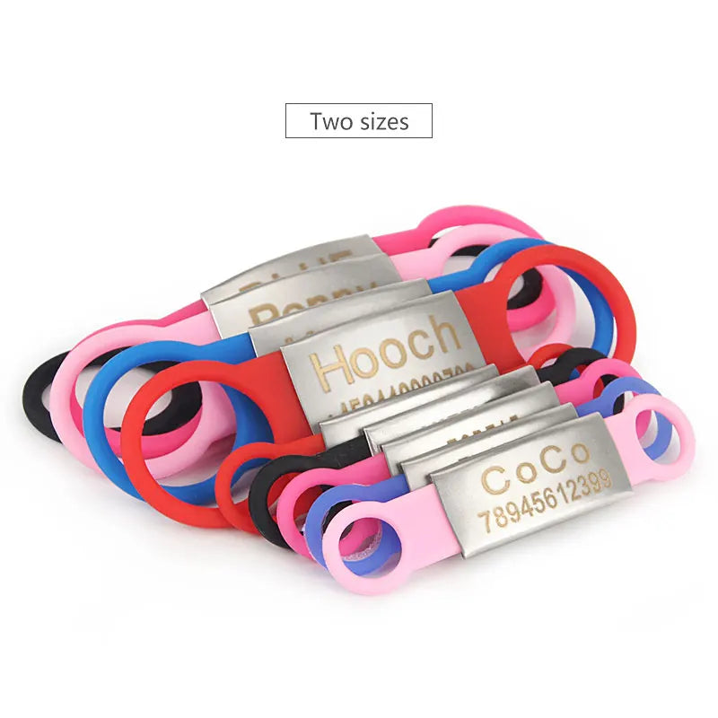 Silicone engraved identification accessories