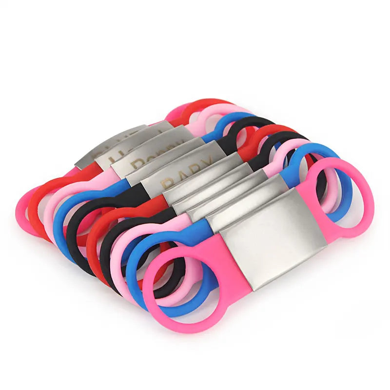 Silicone engraved identification accessories