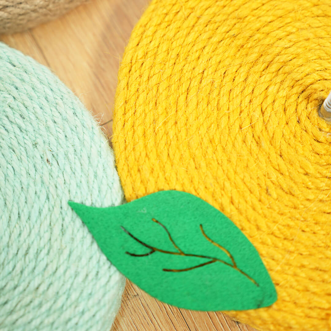 Lemon Sisal Scratcher with Rattan Spring Ball