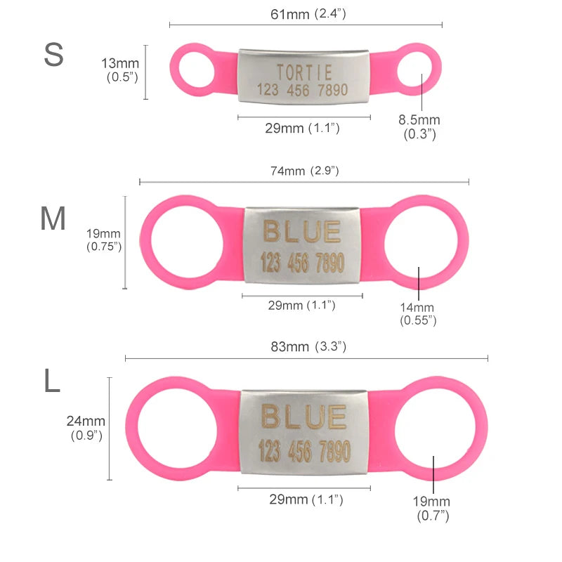 Silicone engraved identification accessories