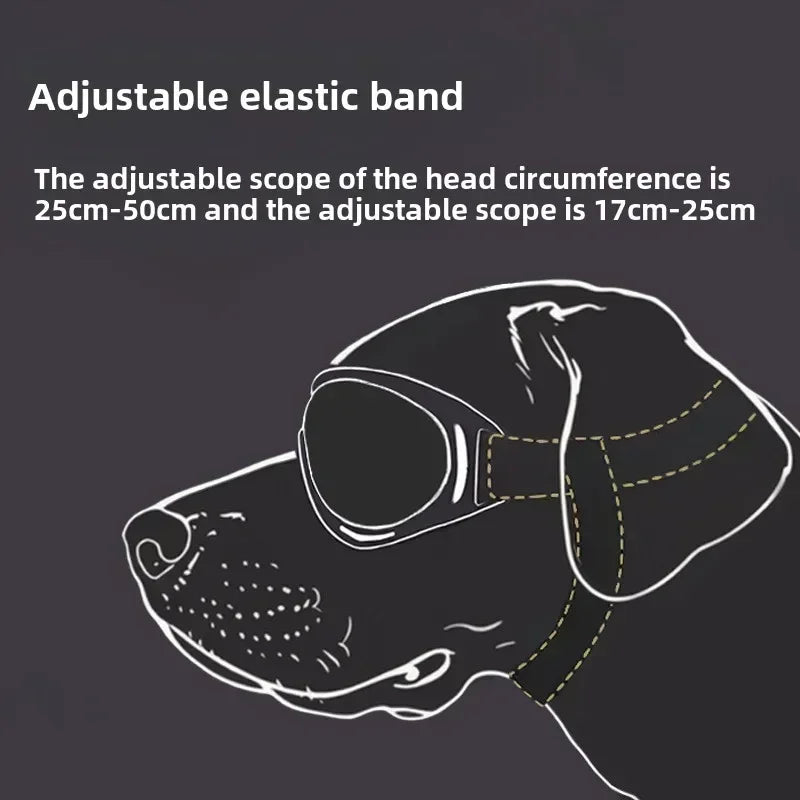 Pet Goggles Adjustable Anti UV Glare Windproof Sunglasses for Dogs Outdoor Hiking Running Beach All Breeds Eye Protection Black