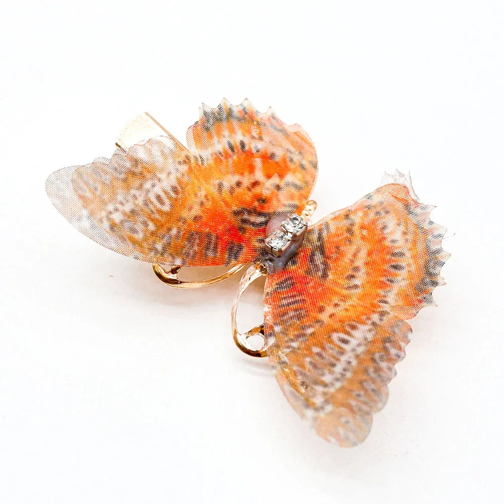 Multicolored butterfly hair clips