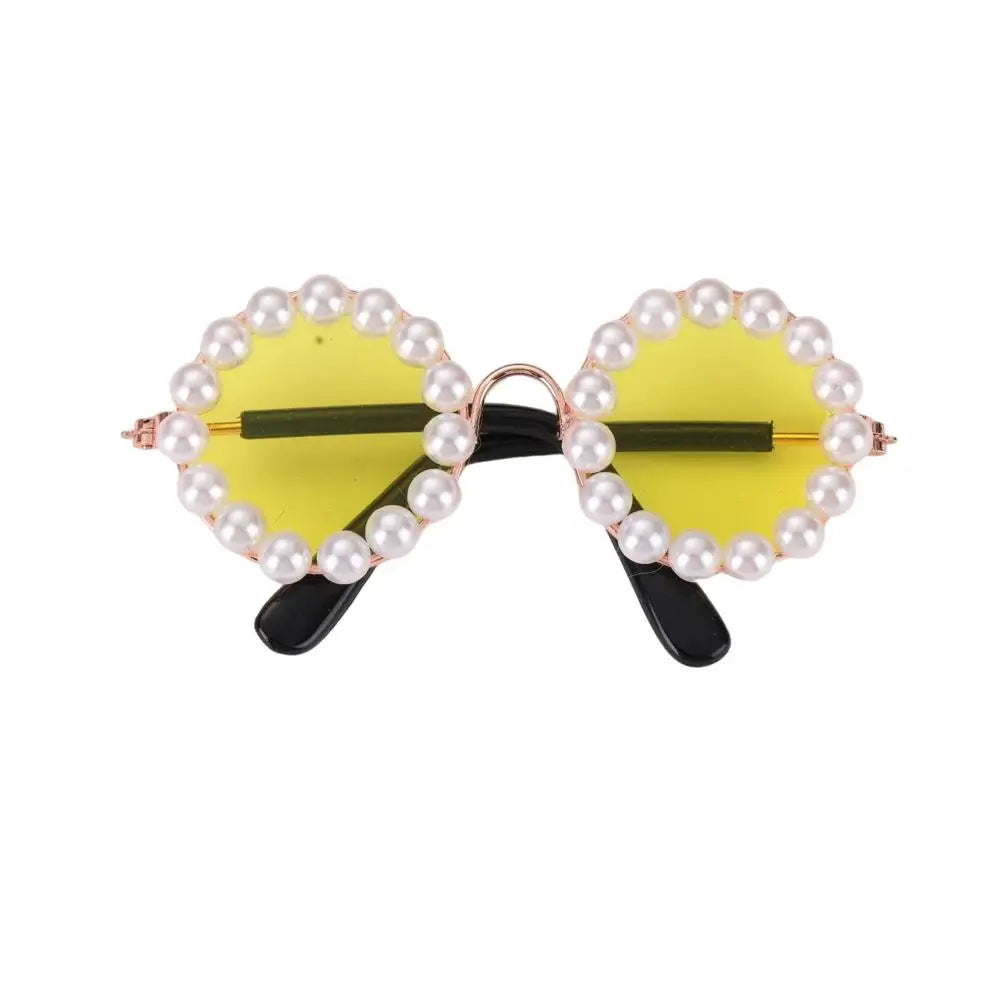 Pet Accessories with Artificial Pearls Pet Glasses Pet Sunglasses with Faux Pearls Decoration for Cats Dogs for Festivals