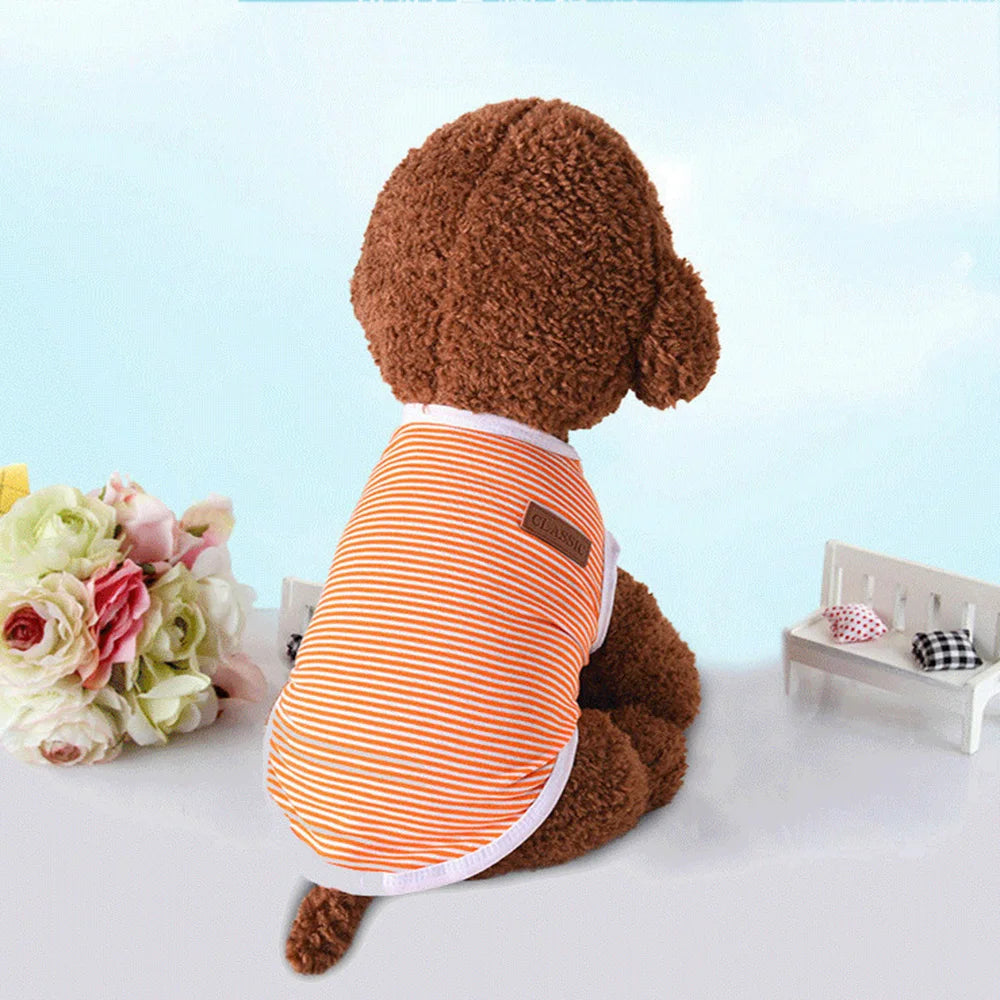 Summer Cotton Cat Puppy Vest Classic Stripes Pet Sleeveless T-shirt for Small Dogs Cats Kitten Clothing Outfit ropa para gatos