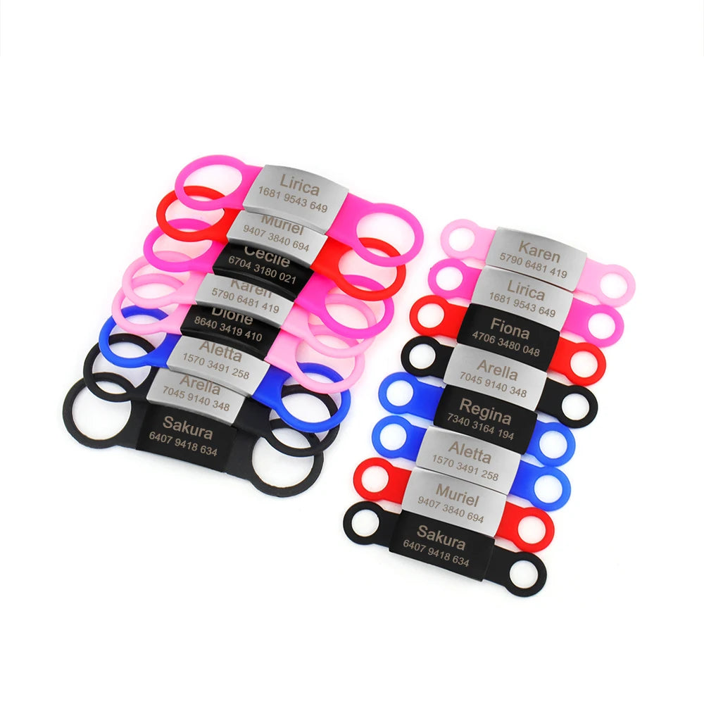 Silicone engraved identification accessories