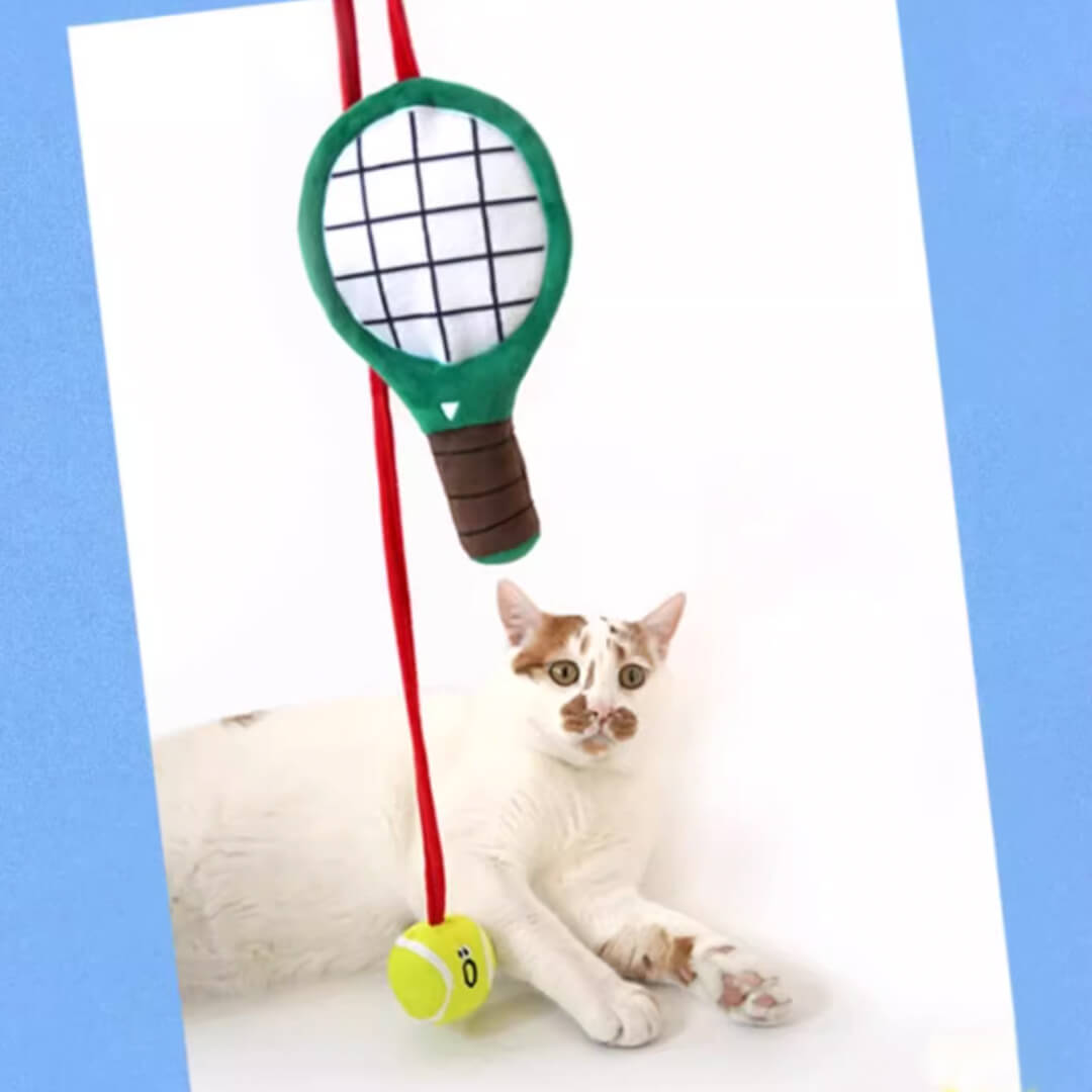 Tennis Pawtner Cat Bungee Teaser Wand