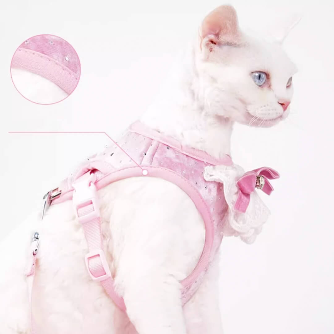 TouchDog Sparkle Cat Harness & Leash Set