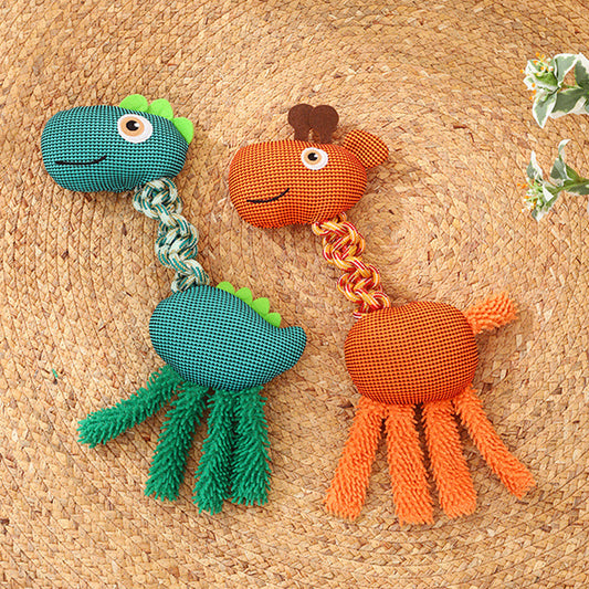 Durable Squeaky Animal Rope Pet Toys