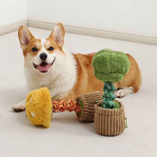 Broccoli & Mushroom Sounding Pet Toys