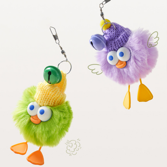 Adjustable Extendable Cat Teaser Wand – Cute Duck Design for Interactive Play