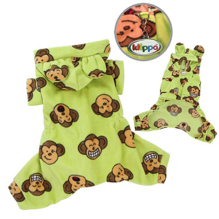 Lime Silly Monkey Fleece Dog Pajamas
