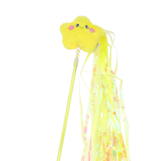 Lucky Star and Feather Ribbon Cat Wand Toys