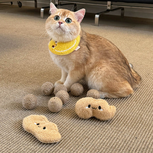Peanut Sisal Scratching Balls Cat Toy