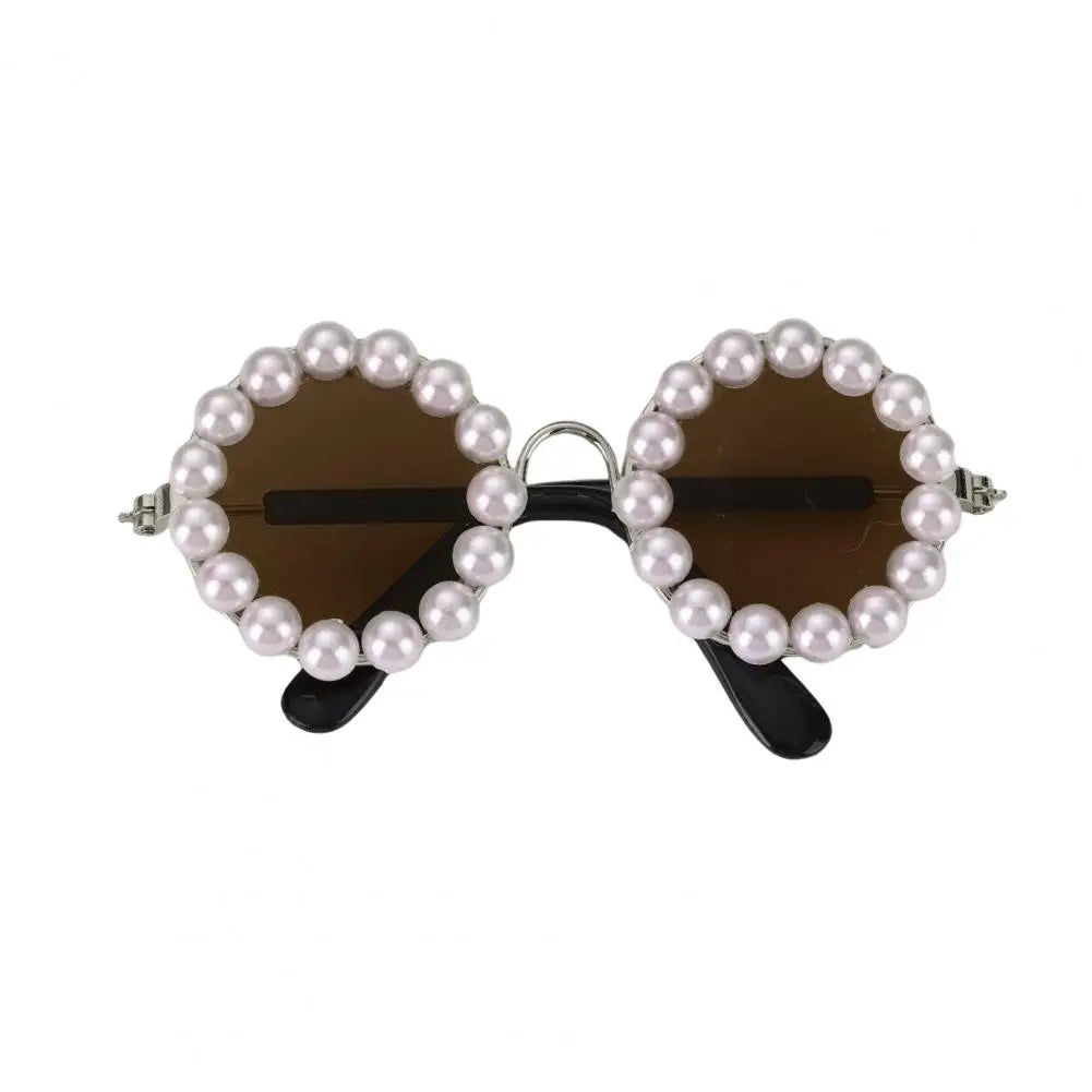 Pet Accessories with Artificial Pearls Pet Glasses Pet Sunglasses with Faux Pearls Decoration for Cats Dogs for Festivals