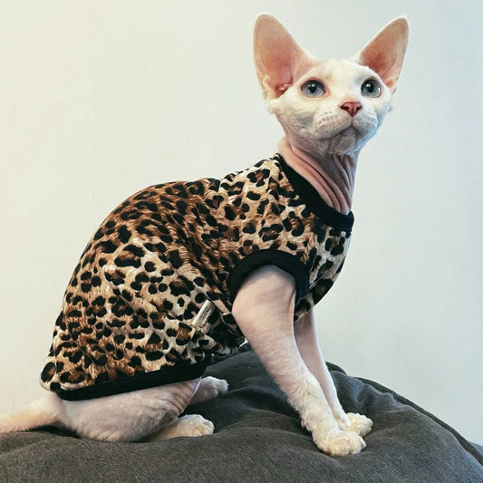 Leopard T-shirt for Cats - Light Spring/Summer Vest