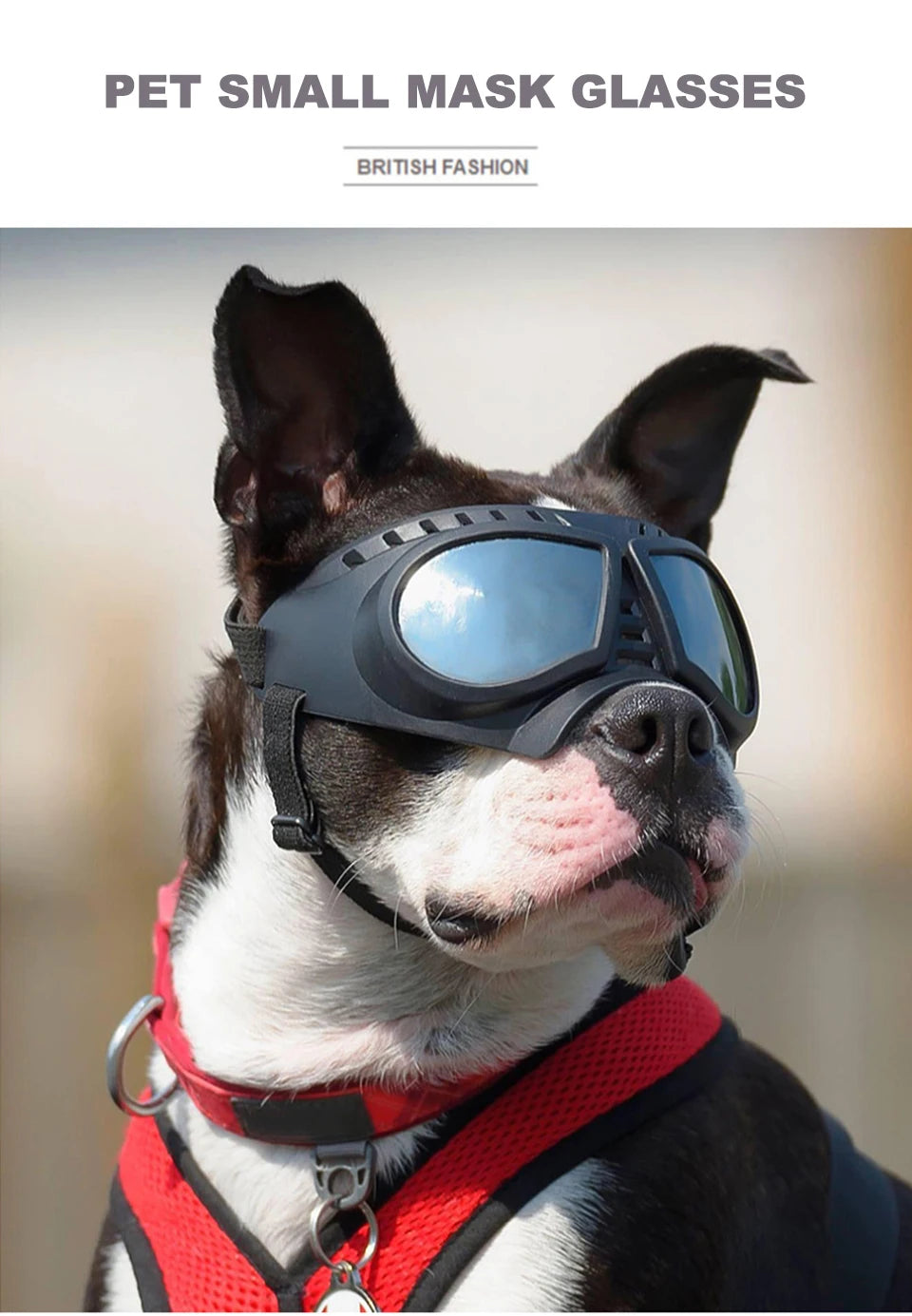 Cool Pet Dog Goggles Dog Outdoor UV Protection Sunglasses Dog Accessories Eye Protection Waterproof Windproof Adjustable Straps