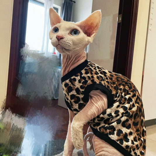 Leopard T-shirt for Cats - Light Spring/Summer Vest