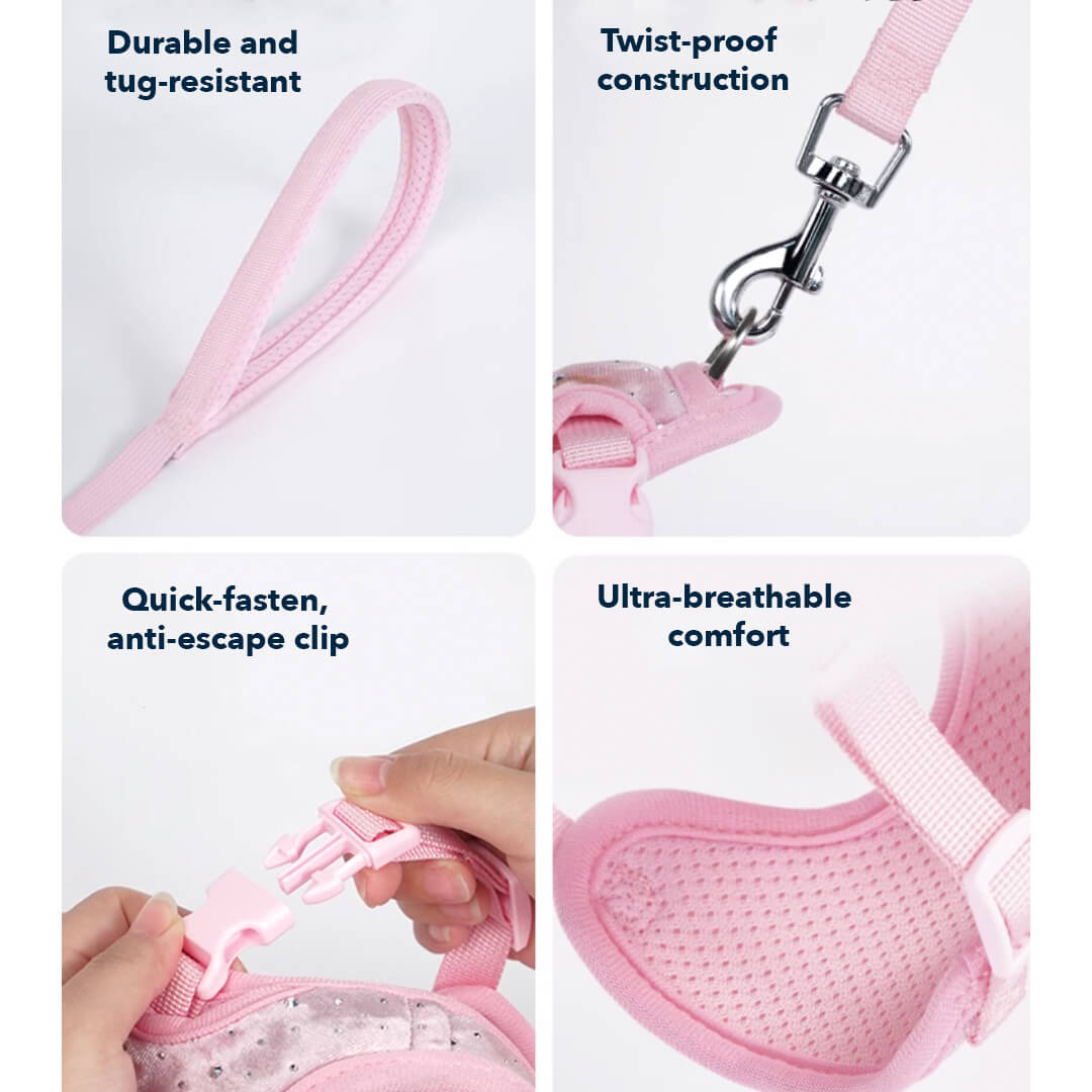 TouchDog Sparkle Cat Harness & Leash Set
